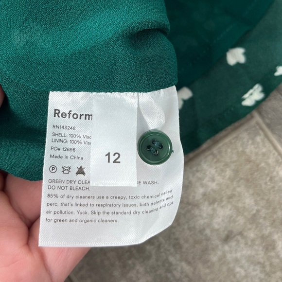 NEW Reformation Irma Green Floral Minidress - Picture 10 of 13